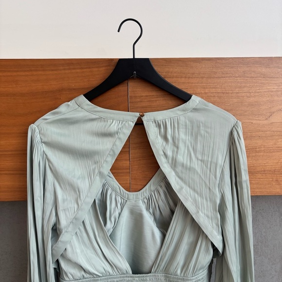 Anthropologie Blouson-Sleeve Blouse In Mint Green, Size M - Picture 10 of 16